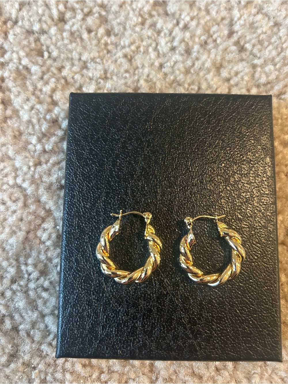 Gold Twisted Hoop Earrings - Women Jewelry